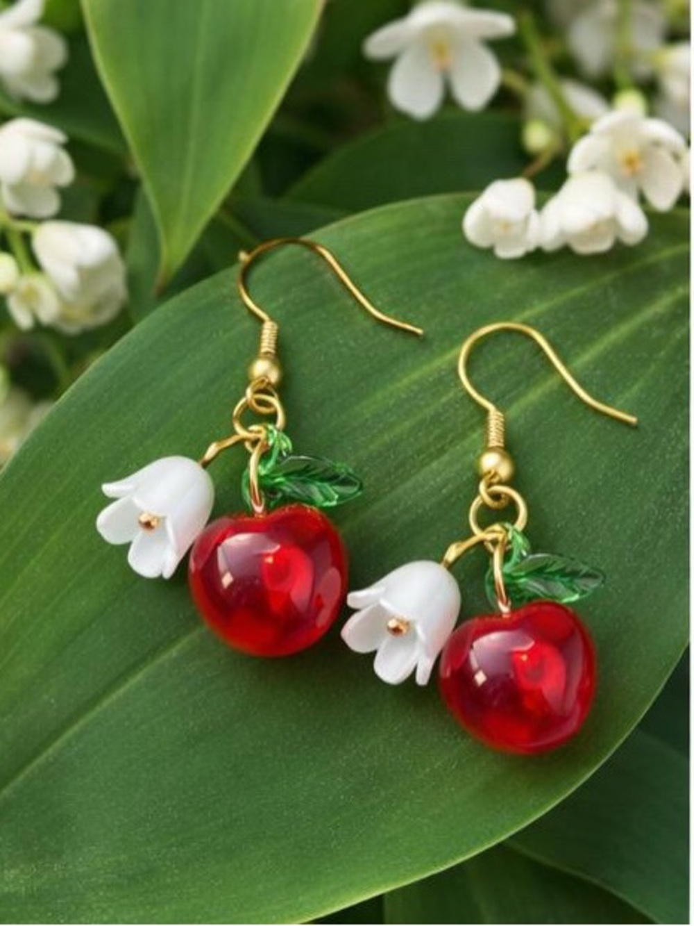🍎Handcrafted Apple Drop Earrings 🍎